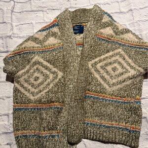 American Eagle Outfitters Brown and Multicolor Knit Sweater